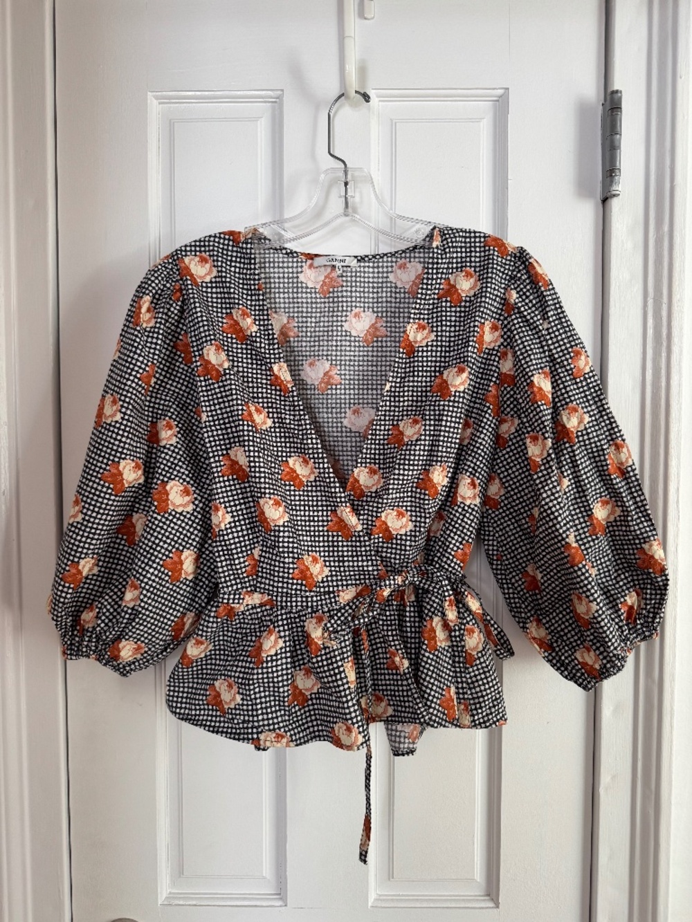 Ganni Peplum Wrap Blouse - Picture 1 of 2